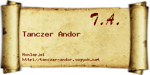 Tanczer Andor névjegykártya