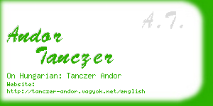 andor tanczer business card